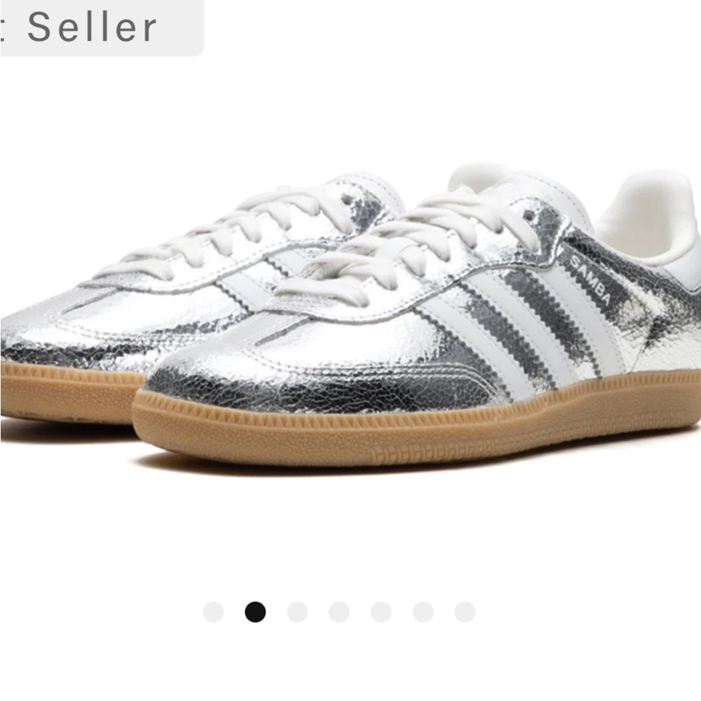 Adidas Samba Silver and White Sneakers